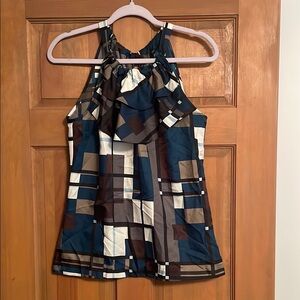 Banana Republic Geometric Patterned Halter Top Multicolored Size S